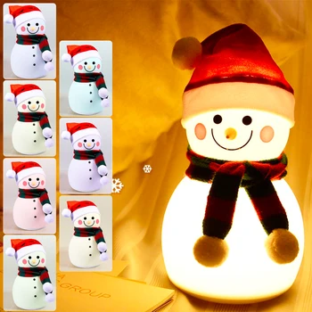 Crianças de Presente de Natal do Boneco de neve da Noite do DIODO emissor de Luz Com a Música Recarregável USB Quarto de Cabeceira, Candeeiro de Mesa de Decoração de Casa de Menino Menina Presentes