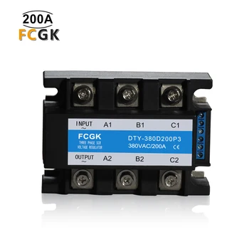 FCGK trifásico SCR regulador de tensão SSR-200DV 380VAC 200A 5v 10v-12v relé de estado sólido 200 amp