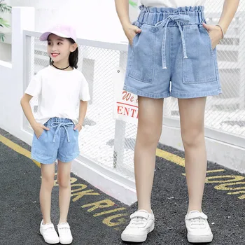 Verão Nova Chegada estilo coreano de algodão de cor pura cintura alta de todos-jogo de moda quente calças curtas para bonito doce bebê meninas