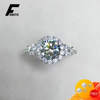 Moda das Mulheres Anel de Prata 925 Jóias Forma Redonda Zircão Pedras preciosas, Anéis de Dedo de Acessórios para Feminino, Casamento, Festa de Noivado