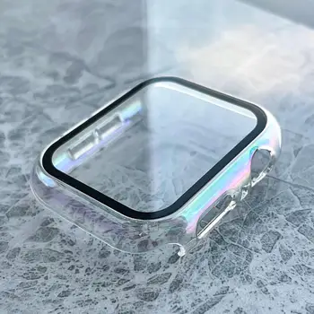 Protetor de tela Para a Apple, assistir Série de Casos 8 7 SE 6 5 3 45 41 44 mm 40 mm 42 mm 38 mm de vidro Temperado de Chapeamento tampa Accessorie