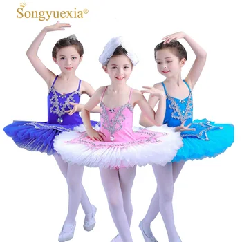 Romântico, ballet para Crianças, o Lago dos cisnes Ballet Traje de Bailarina Vestido de Crianças Curto Feminino Ballet Tutu Saia de Dança Vestido Para as Meninas