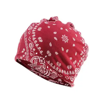 2021 Algodão Outono inverno Skullies boné chapéu de gorro de impressão turbante Chapéu, cachecol duplo uso para Homens e Mulheres 53