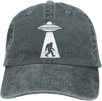 UFO Bigfoot Vintage Ajustável Cowboy Cap Jeans Chapéu para Homens e Mulheres