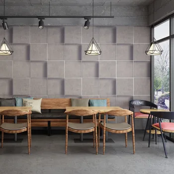 Retro nostálgico estilo industrial cinza, papel de parede 3D engrossado camurça PLANO de fundo de papel de parede