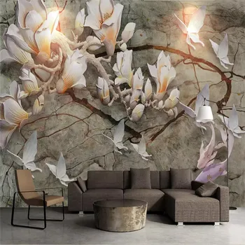 Personalizado Mural de Parede tridimensionais Magnolia Mapa de Produção Profissional Murais Personalizados Casa, na Parede do Fundo