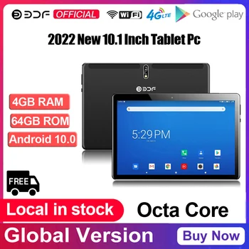 BDF Android 10.0 Tablet Novo bloco de 10,1 Polegadas de Rede 4G LTE MTK6762 Octa Core, 4GB de RAM, 64 GB de ROM Telefone Tablets Pc Dual WiFi Tipo-C