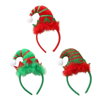 Natal Cabeça de Luz Até Chapéu de Elfo Férias Acessórios de Cabelo para as Meninas Mulheres