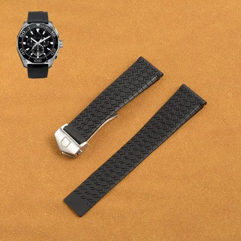 Relógio Bracelete Para Relógio TAG HEUER Relógio de Silicone Pulseira de Relógio Acessórios de Borracha Faixa de Relógio