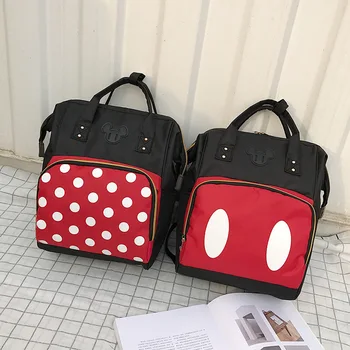 Novo Disney do luxuoso mochila computador saco mochila feminina saco de lona Mickey mouse, mochila, bolsa bolsa bolsa para fraldas