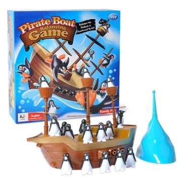 [ Engraçado ] barco Pirata jogo brinquedo Equilibrar o pinguim navio pirata brinquedos Educativos família interação entre pais e filhos brinquedo de presente do bebê