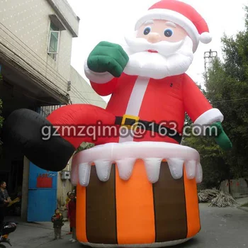 inflável gigante de papai noel com saco de natal inflável personagem balão para decoração
