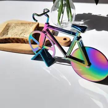 Dropshipping!!Rodada Cortador de Pizza Bicicleta de Duas rodas de Aço Inoxidável da Forma de Pizza Faca de lâmina de Corte de Ferramentas de Cozinha