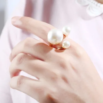 2022 mulheres popular da jóia high-end criativo de moda anel de explosão estilo pérola ajustável conjunta índice de anel de dedo do presente