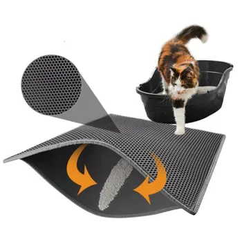 Gato de estimação Lixo Tapete Impermeável de EVA de Dupla Camada de Maca do Gato Véu de Estimação Caixa de Maca Tapete Limpo Almofada de Produtos Para Gatos Acessórios