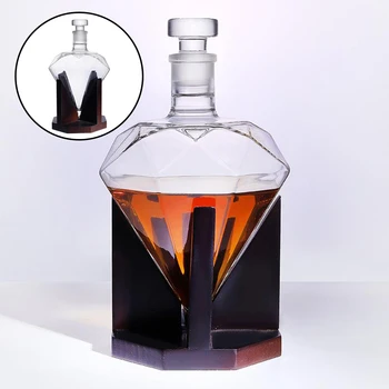 850ml Forma de Coração de Diamante de Cristal Decanter Vodka Bourbon Vinho Bico Dispensador de Whisky Bar a Decoração Home
