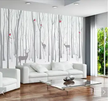 Floresta 3D ELK Mural de papel de Parede para Parede Arte decorativa Rolo de Papéis de Parede para Sala de estar, Quarto Personalizado Animal Papéis de parede