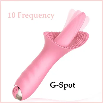 10 Frequência Recarregável USB Fêmea Mel Língua Vibrador Clitoriano G-Spot Estimulação Masturbação Massager de Brinquedos Sexuais Para as Mulheres