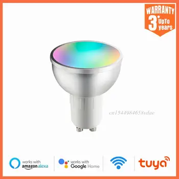 XIAOMI GU10 wi-Fi Smart Bulbo, com controle de Função Timer Lâmpada Mágica Funciona RGB+WW+CW 5W Lâmpada LED para a Copa do Alexa Inicial do Google Echo