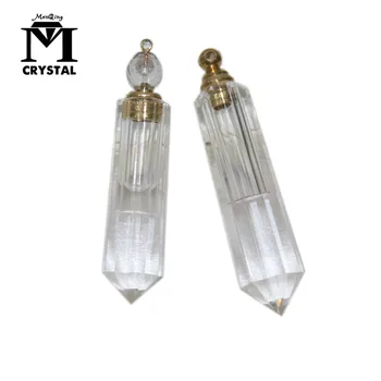 Natural de Cristal de Pedra frasco de perfume Pingente de quartzo Branco pêndulo Colar garrafa óleo essencial que Desejam Garrafa