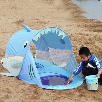 [TML] Interior da Sala de Jogo de animais de Tubarão crianças tenda ao ar livre praia Jogar água tenda Crianças da casa do Jogo do castelo: brinquedo para Jogar a casa