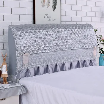 Europeu de Prata com saia de cabeceira cobrir o pó de decoração de casa de ar condicionado tampa unisex roupa de cama de cabeceira de cama de protecção