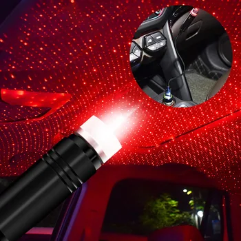 Romântico LED Teto do Carro Estrelas, Noite de Luz do Projetor Atmosfera Galaxy Lâmpada USB Decorativa Lâmpada Ajustável do Carro Luzes de Decoração de Interiores
