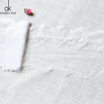 1 jarda 16,5 cm bonito laço bordado branco solúvel em água laço de acessórios do vestuário de DIY