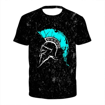Verão de Impressão 3D Spartan Verão T-Shirt dos Homens E Mulheres de Três Vias Esparta Camisa Casual T-Shirt Novo Topo