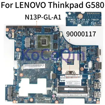 KoCoQin Laptop placa-mãe Para o LENOVO Thinkpad G580 GT630M placa-mãe QIWG5 G6 G9 LA-7981P 90000117 SLJ8E N13P-GL-A1