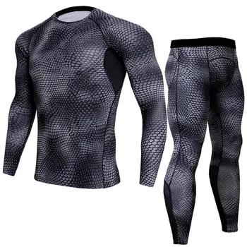 2019 rashguard MMA vestuário de compressão união terno Topos & Tees camada de base leggings homens conjunto de Musculação crossfit T-Shirt 4XL