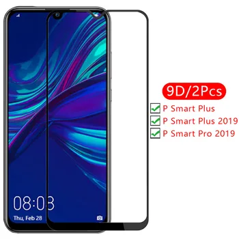 9d protetor de tela de vidro temperado de caso para huawei p smart plus 2018 pro 2019 tampa psmart smar samrt telefone de proteção coque