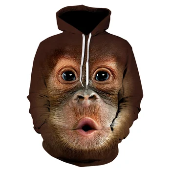 Engraçado novo Hoodies Animal Porco, Macaco, Cão Hoodies Homens Mulheres Moletons com Capuz Streetwear Pulôver de grandes dimensões Harajuku homens de Roupa