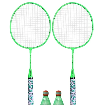 Raquetes De Badminton Para Crianças,Volantes De Esportes De Raquete Conjunto Com 2 Bolas Para Crianças Jogadores Interior De Desporto Ao Ar Livre