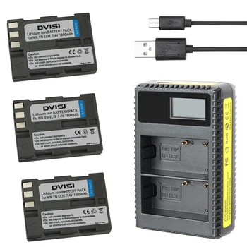 3 Pcs/monte EN-EL3E EN-EL3e ENEL3E PT EL3E Baterias & Dual USB LCD Carregador para Nikon D50 D70 D80 D90 D100 D200 D300 D700 z1