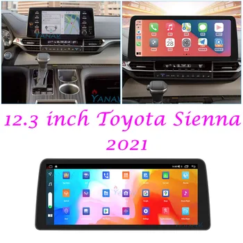 Para a Toyota Sienna 2021+ 128G de 12,3 polegadas, Rádio de Carro Android De 10 Multimídia Estéreo CarPlay Vídeo Wifi GPS de Navegação Unidade de Cabeça