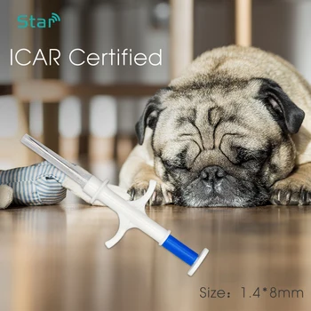10x de Animais de Id de Etiqueta de Orelha a Seringa com chip inteligente de 1,25*7mm de segurança seringa suprimentos para animais de estimação