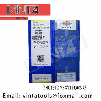 alta qualidade 10pcs/lotes YNG151C VBGT110302-SF do carboneto do cnc pastilhas de torneamento lâmina de corte de ferramentas