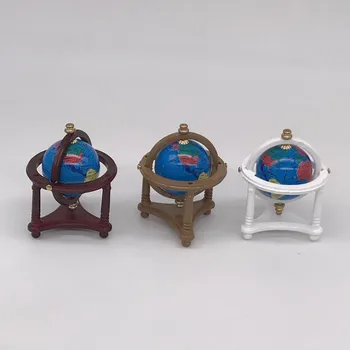 1:12 Casa de bonecas em Miniatura Globo Modelo DIY Areia Tabela de Decoração para Presentes