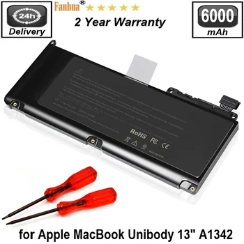 Bateria de substituição A1331 para MacBook de 13 polegadas A1342 MC207LL/A MC516LL/A A1342 (Final de 2009 E Meados de 2010) MC516LL/A 10.95 V/10.8 V 65 wh