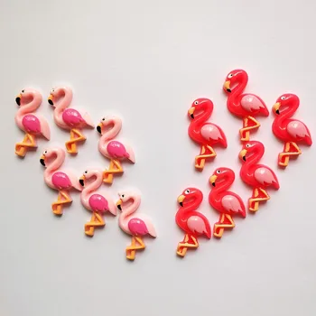 8pcs Bonito Resina Animal Flamingo em Miniatura Plana Cabochão de Art de Fornecimento de DIY Charme de Artesanato Decoração