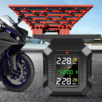 1 Ste M9 Motocicleta Monitoramento de Pressão dos Pneus Sistema de Visor Colorido sem Fio TPMS