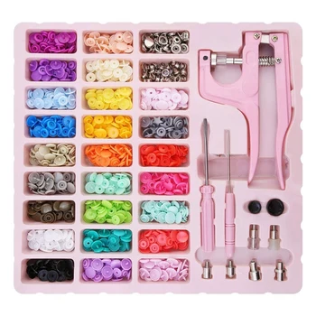 Encaixe Fixadores Kit Snap Botões T5 com Parcelamento do Kit de ferramentas de Plástico Colorido Encaixe para a Costura de Roupas de Artesanato