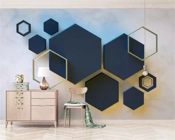 beibehang tamanho Personalizado de papel de parede Sólidos geométricos hexagonal clássico moderno mosaico de PLANO de fundo, papel de parede, papel de parede 3d