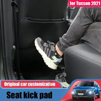 Traseira do carro assento anti-kick pad interior de couro modificado apoio de braço central caixa de anti-suja adequado para os modernos Tucson 2021 NX4