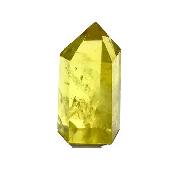 Natural de cristal do amarelo prisma hexagonal amostra de cristal pilar 1pc