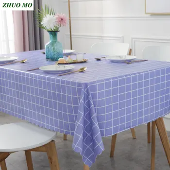 A moda xadrez Impermeável Retângulo toalha de mesa estilo Nórdico PVC, Tampa de Cozinha em Casa de decoração de Festa de Banquete, mesa de Jantar pano