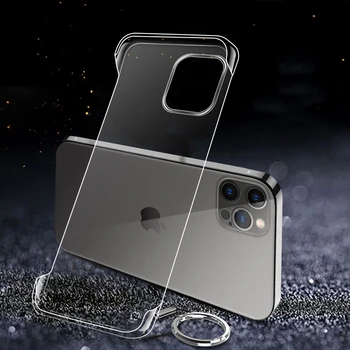 Slim sem moldura de Plástico Transparente Telefone de Caso Para o iPhone 13 12 11 Mini Pro XS Max XR X 8 7 Mais SE 2020 Ultra Fina Tampa transparente
