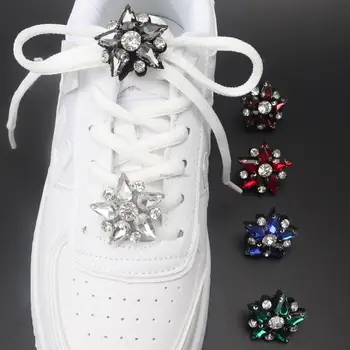 1PC de Luxo Strass Sapato Decoração Colorida Gemas Sapato Encantos DIY Pérola Tênis Sapato de Diamante Fivelas Sapatos Acessórios