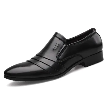 Marca de luxo do Couro do PLUTÔNIO dos Homens de Moda de Vestido de Negócio Sapatos Pontudos Preto Sapatos Oxford Respirável Formal de Casamento Sapatos de hjk89